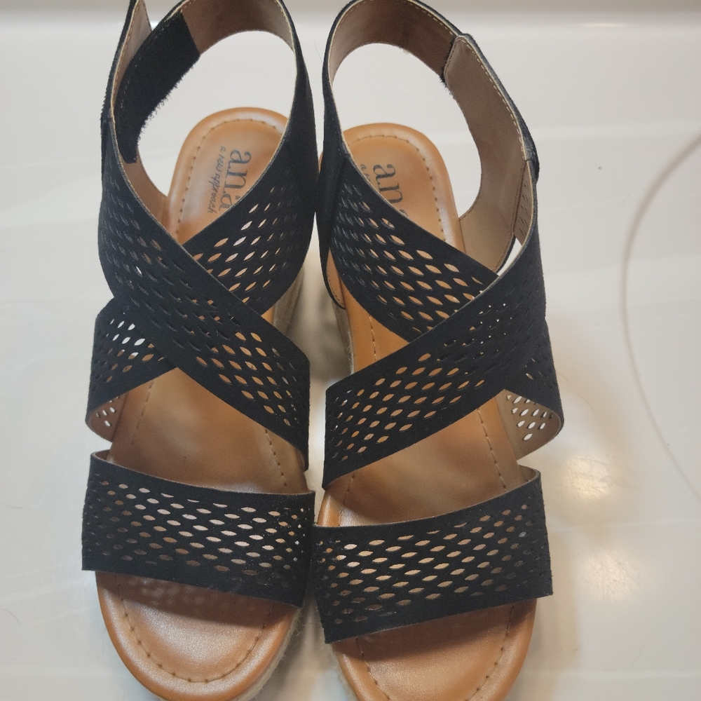 A.n.a Black Sandals
